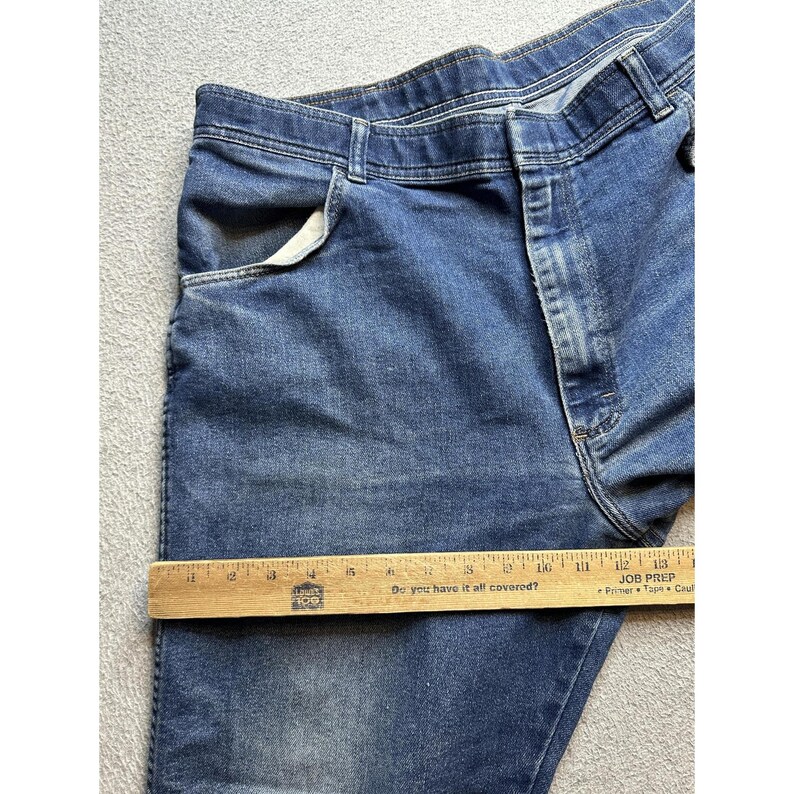 Vintage Wrangler Jeans Herr 37x27 Blå Denim Raka Ben Mellantvätt 70-80-tal bild 5