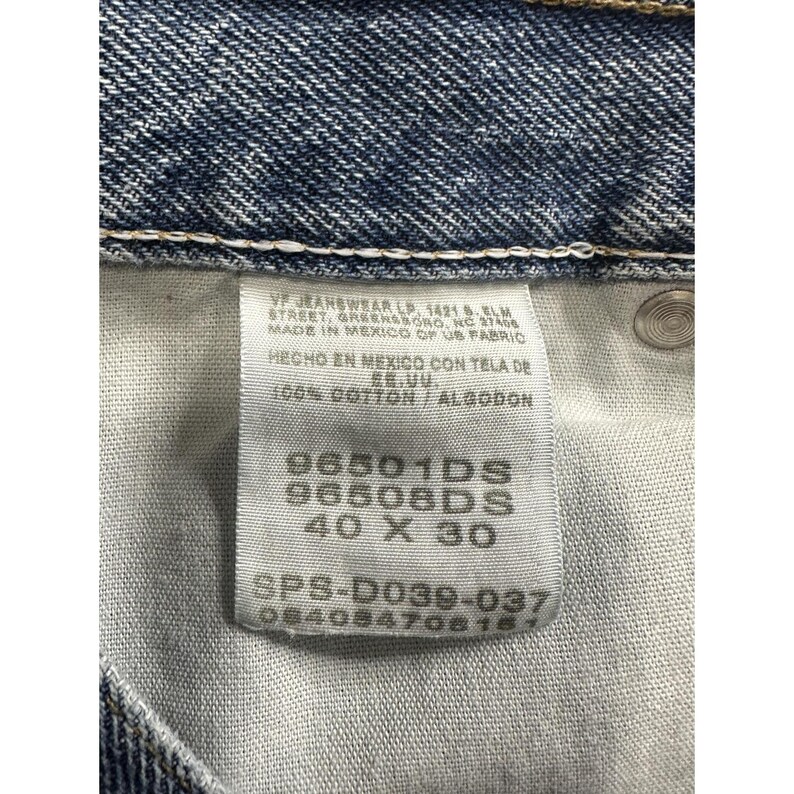 Wrangler Jeans Mens 40x30 Relaxed Fit Straight Leg YKK Zip Vintage Style Denim P image 2