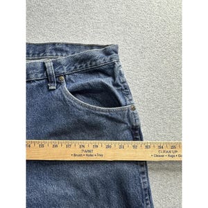Wrangler-jeans heren 36 x 31 blauw denim, rechte pijpen YKK-rits, authentiek rood label afbeelding 6