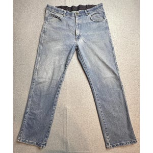 VTG Wrangler 856WAQD Jeans Mens 34x30 (33x28) Light Wash Blue Straight Stretch image 2