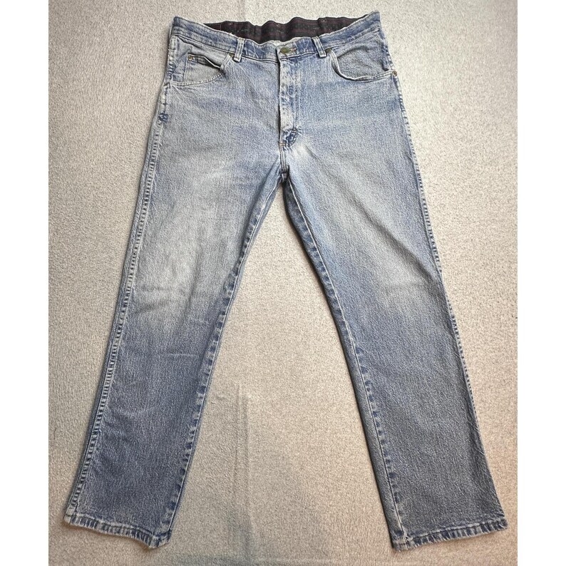 VTG Wrangler 856WAQD Jeans Mens 34x30 (33x28) Light Wash Blue Straight Stretch image 2