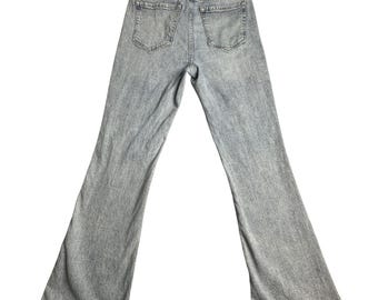Aeropostale High Rise Flare Jeans Womens 8 Light Wash Distressed Blue Denim