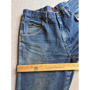 Wrangler 31MWZPW relaxte fit jeans heren 34 x 30 (34 x 28) blauw denim werkkleding gebeitst afbeelding 15