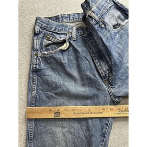 Wrangler Jeans Mens 32x31 Blue Denim Straight Leg Zip Fly YKK Red Tab 5-Pocket image 8