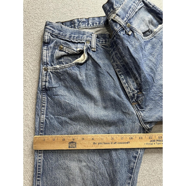 Wrangler Jeans Mens 32x31 Blue Denim Straight Leg Zip Fly YKK Red Tab 5-Pocket image 8