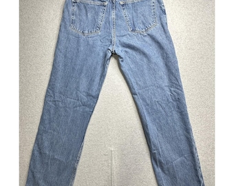 VINTAGE Old Navy Regular Jeans Mens 35x34 Blue Denim YKK Zip Classic Straight