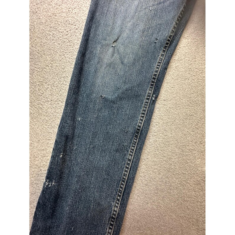 Wrangler Relaxed Fit Mens Jeans 32x32 (30x31) Blue Denim Distressed 10MGW25RI image 9