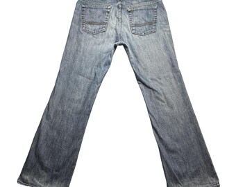 Vintage Y2k Ralph Lauren Floral Print White Bootcut Denim Flare 