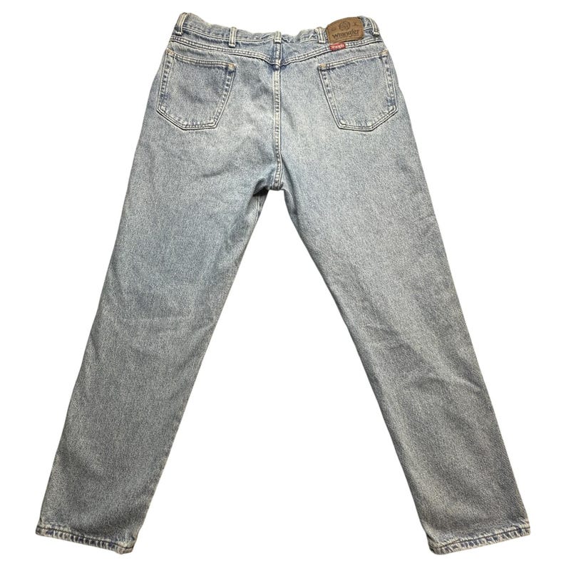 Vintage Wrangler-jeans heren 36 x 32 (32 x 30) lichte wassing authentiek denim, VS jaren 90 afbeelding 1