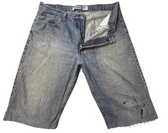 Vintage Denizen Levi's 285 Jorts Mens 38 Jean Shorts Blue Baggy Cut Off Denim