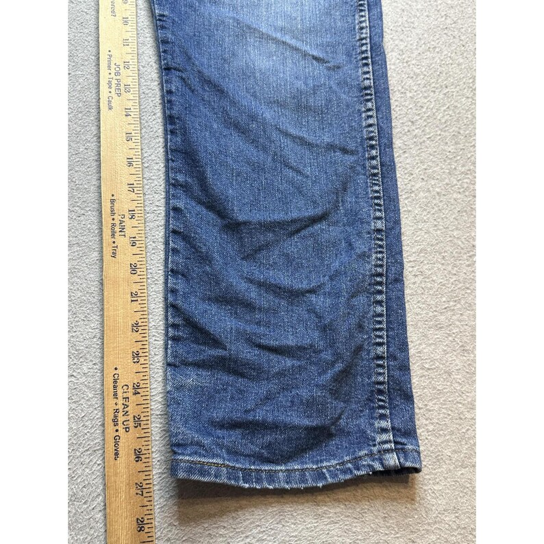 Wrangler authentische Jeans Herren 34x29 (32x27) Medium Wash Blau Denim mit geradem Bein Bild 3