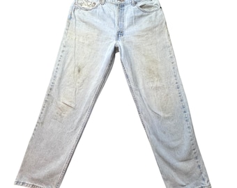 Vintage Levi's 550 jeans heren 36 x 30 (34 x 29) lichte wassing, relaxte pasvorm denim VS
