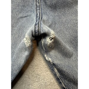 VTG Wrangler Jeans Mens 36X30 Blue Denim Straight Leg Distressed Workwear YKK image 9