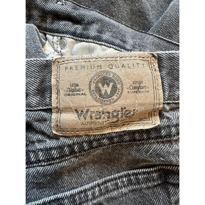 VTG Wrangler Jeans Mens 40x30 (38x28) Black Comfort Fit Straight Leg YKK 97601CB image 11
