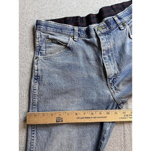 VTG Wrangler 856WAQD Jeans Mens 34x30 (33x28) Light Wash Blue Straight Stretch image 5