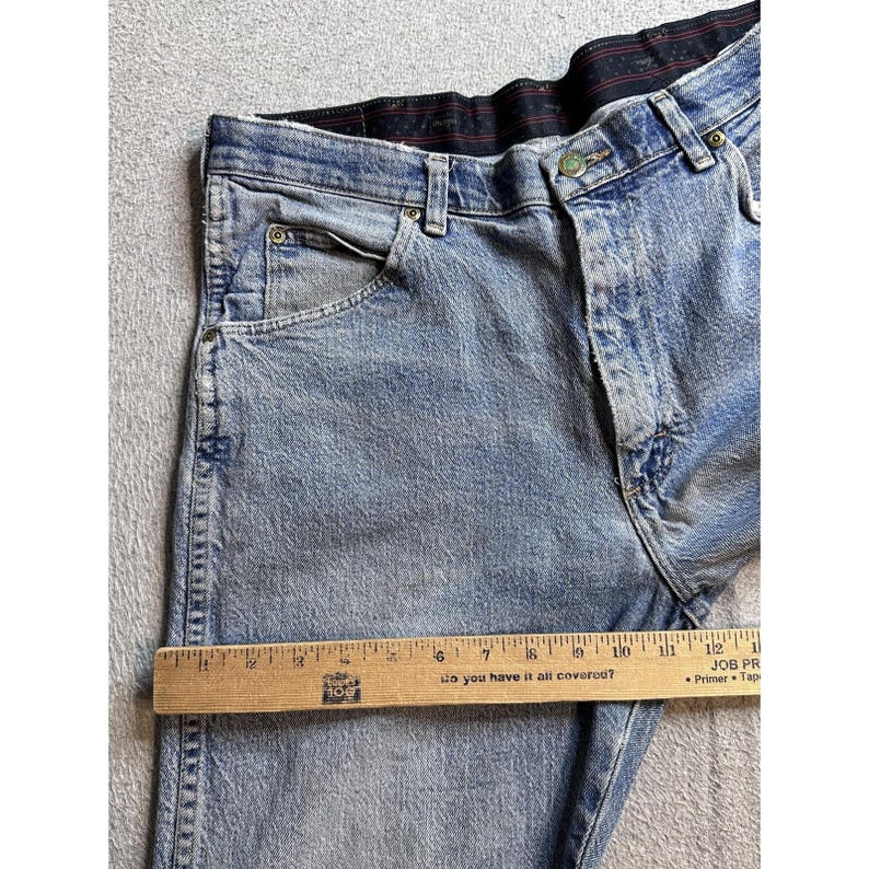 VTG Wrangler 856WAQD Jeans Mens 34x30 (33x28) Light Wash Blue Straight Stretch image 5