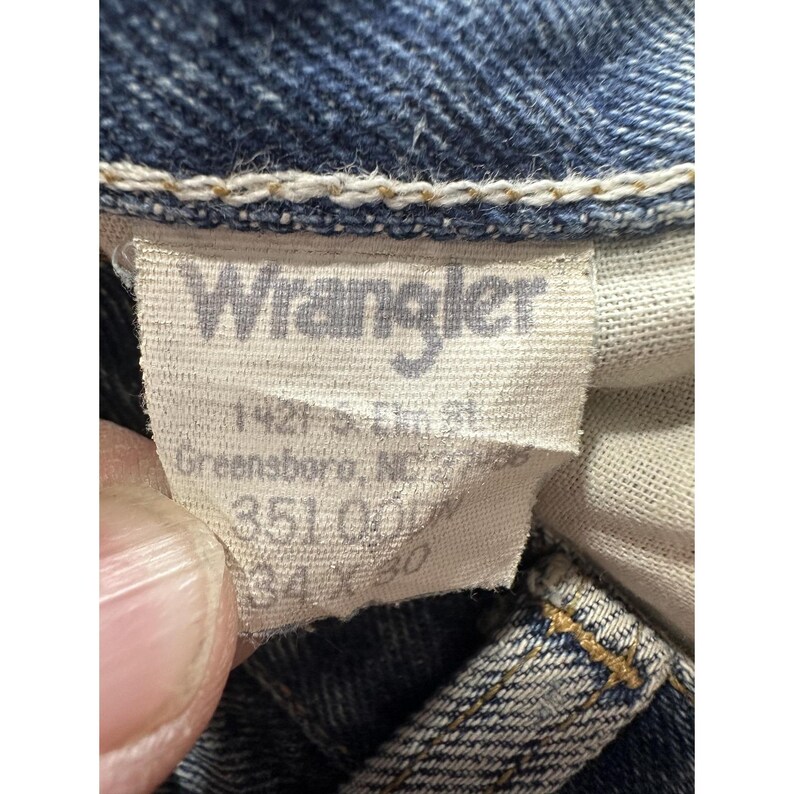 VTG Wrangler Rugged Wear Jeans Mens 34x30 Blue Denim Workwear Straight 35100MN image 2