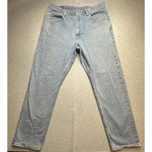 Wrangler Jeans Mens 36x32 Light Wash Relaxed Fit 97601SB Denim Straight Leg image 2