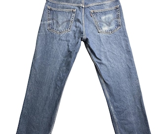 VTG Levis 505 Jeans Mens 38x30 Blue Regular Fit Straight Leg Zipper Fly Denim