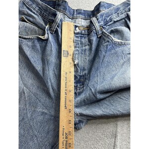 Wrangler Jeans Mens 32x28 Blue Regular Fit Straight Leg Faded Distressed 96501DS image 7