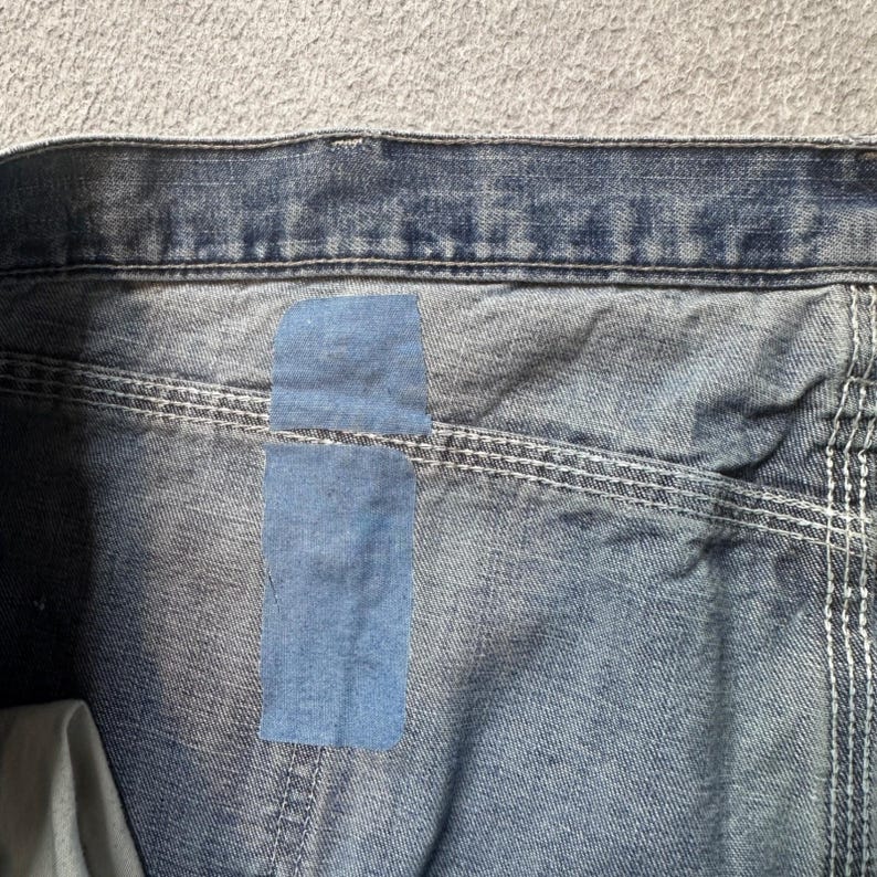 Vintage Wrangler Carpenter Jeans Mens 46x32 Blue Light Wash Relaxed Fit Workwear image 5