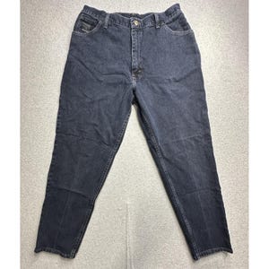 Vintage Wrangler-jeans dames 16 x 30 zwarte hoge taille taps toelopende denim gemaakt VS 90s afbeelding 5