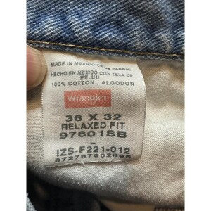 Wrangler Jeans Mens 36x32 Light Wash Relaxed Fit 97601SB Denim Straight Leg image 12