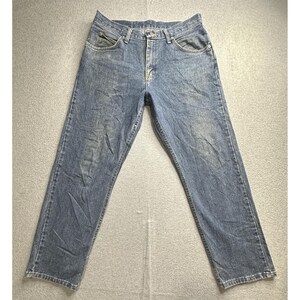 Wrangler Jeans Herr 32x30 Blå Relaxed Fit Raka Ben Bomullsdenim 97601VR bild 4