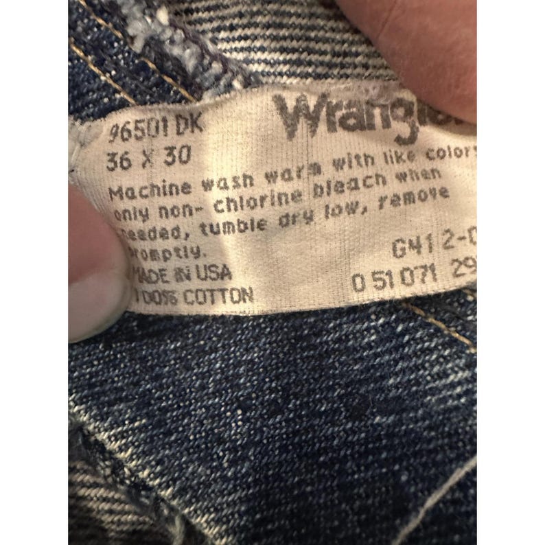 Vintage Wrangler Jeans Mens 36x30 (34x28) Blue 96501DK Relaxed Fit Denim USA 90s image 3