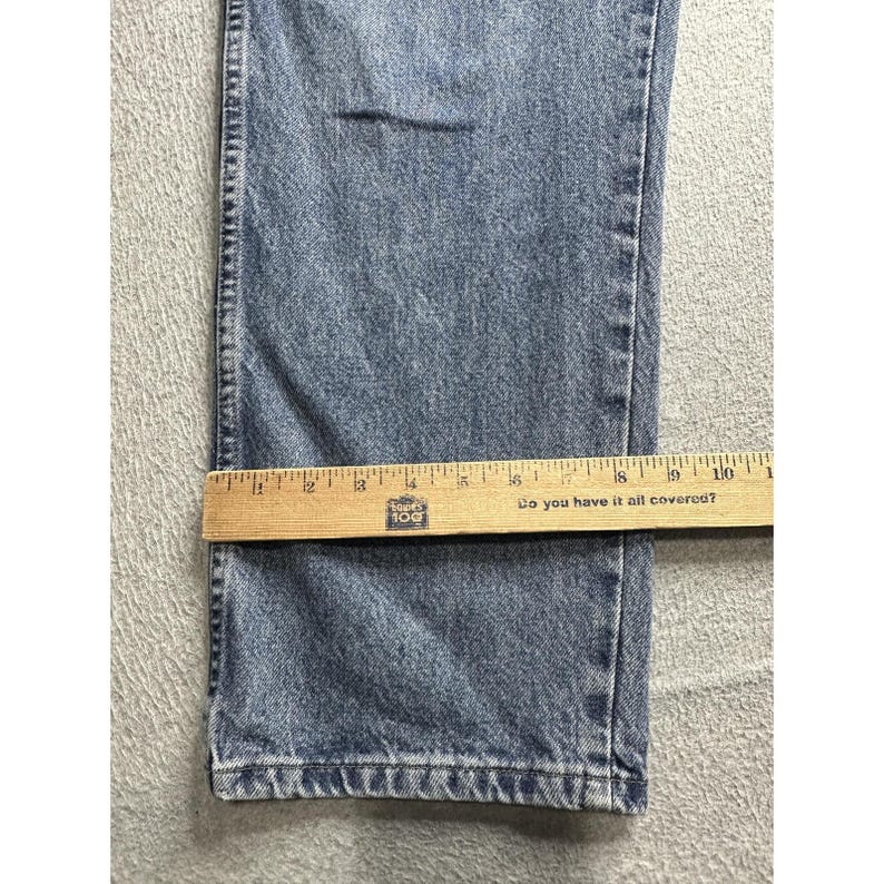VTG Wrangler Jeans Mens 40x30 Blue 5 Pocket Relaxed Fit Denim Comfort 90s Y2K image 9