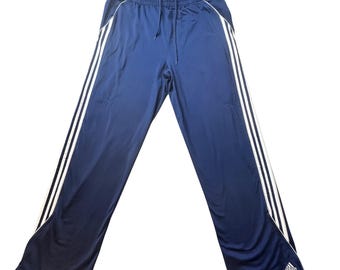 Vintage Adidas Track Pants Mens XL Navy Blue AWV002 3-Stripes Athletic Y2K