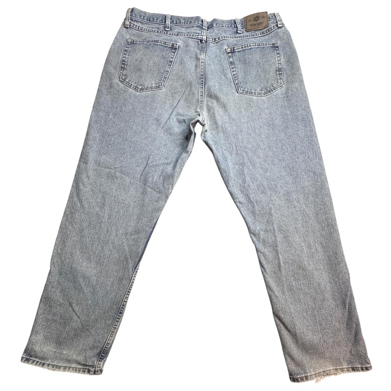VTG Wrangler Hero Jeans Mens 40x32 (40x30) Light Wash Denim Straight Leg 97601VR image 1