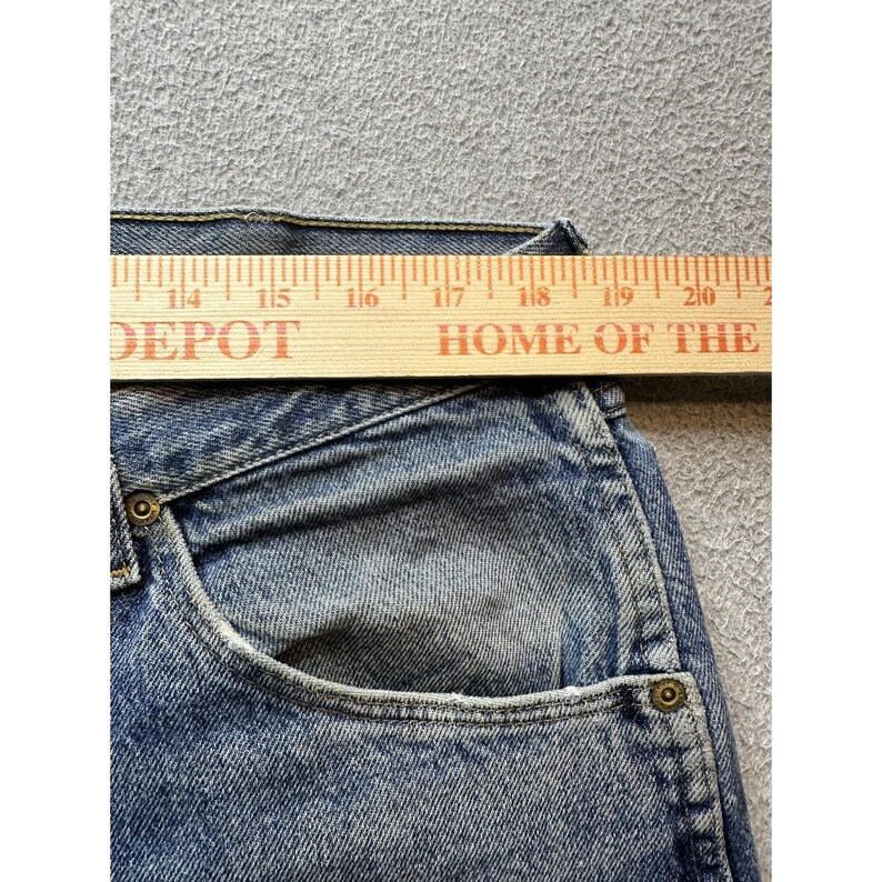 VTG Wrangler Jeans Mens 36X30 Blue Denim Straight Leg Distressed Workwear YKK image 10