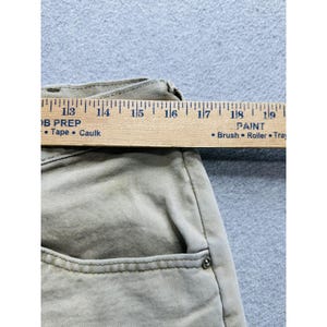 VTG Wrangler Jeans Mens 33x27 Khaki Tan Hero Originals Straight Leg Stained image 9