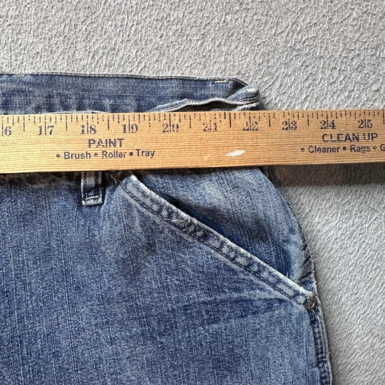 Vintage Wrangler Carpenter Jeans Mens 46x32 Blue Light Wash Relaxed Fit Workwear image 7