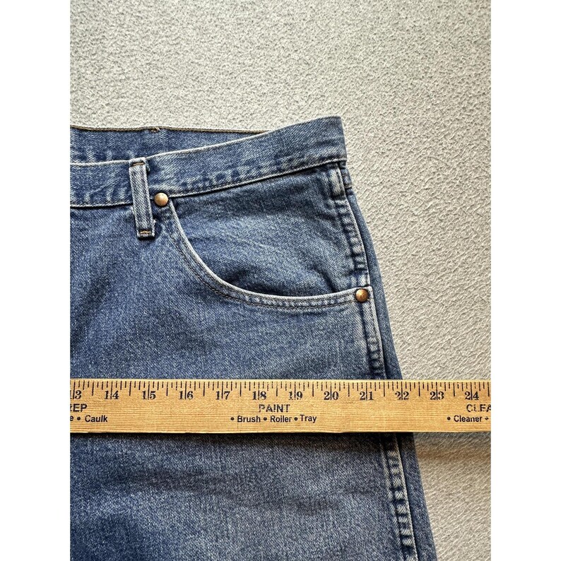 Wrangler Jeans Mens 38x32 (37x30) Blue Relaxed Straight Leg Fit 3MWZGK Denim image 9