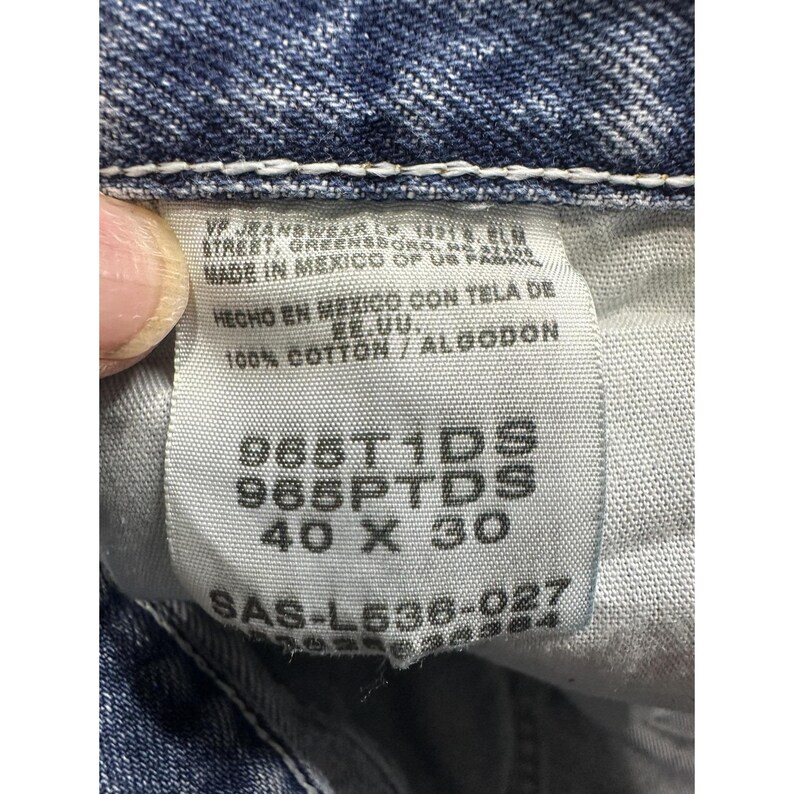 VTG Wrangler Jeans Mens 40x30 Blue 5 Pocket Relaxed Fit Denim Comfort 90s Y2K image 3