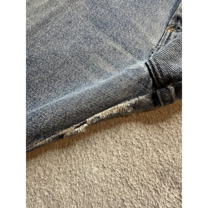 VTG Wrangler Jeans Mens 36X30 Blue Denim Straight Leg Distressed Workwear YKK image 8