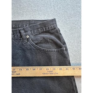 Vintage Wrangler Jeans Mens 38x34 (36x32) Charcoal Wash Black Denim Straight Leg image 9