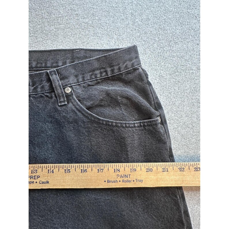 Vintage Wrangler Jeans Mens 38x34 (36x32) Charcoal Wash Black Denim Straight Leg image 9