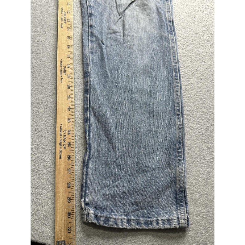 VTG Wrangler Blues WB902GI Jeans Mens 33x32 Blue Denim Light Wash Straight Leg image 10