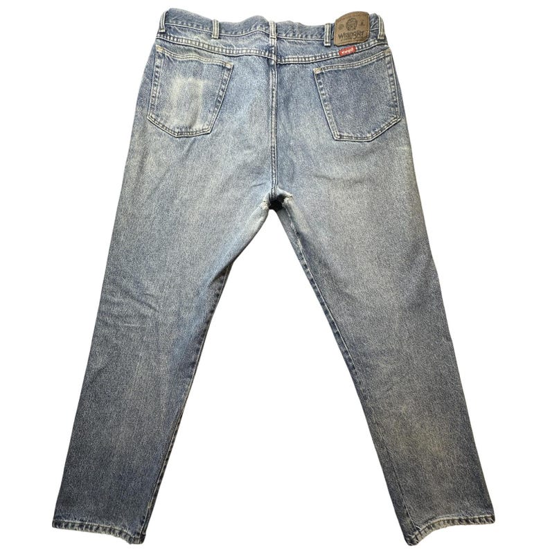 VTG Wrangler Jeans Mens 36X30 Blue Denim Straight Leg Distressed Workwear YKK image 1