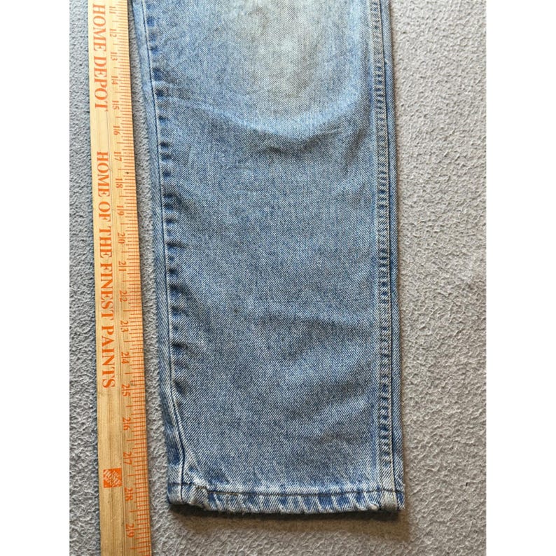 Vintage Wrangler Mens Jeans 34x30 (32x29) Light Wash Denim Relaxed Fit Made USA image 17