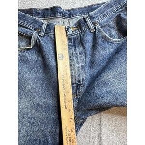 VTG Wrangler Authentic Straight Jeans Mens 34x28 Medium Wash Blue Denim Casual image 6