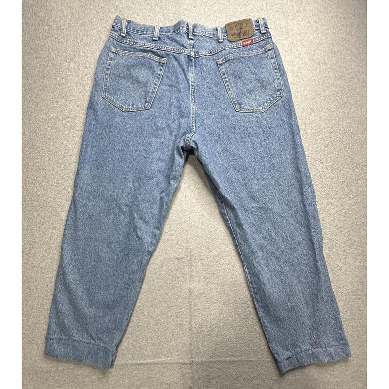 Vintage Wrangler Jeans Mens 38x25 Blue Denim Authentic Straight Leg 97601RS 90s image 1