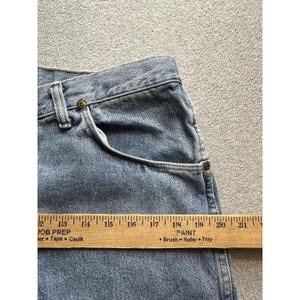 Vintage Wrangler-jeans heren 36 x 32 (32 x 30) lichte wassing authentiek denim, VS jaren 90 afbeelding 7