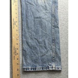 VTG Wrangler Jeans Mens 34x29 Blue Light Wash Denim 06501DS Straight Leg Zip Fly image 10