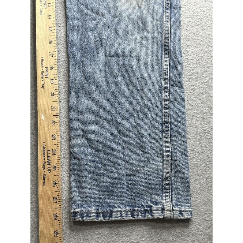 VTG Wrangler Jeans Mens 34x29 Blue Light Wash Denim 06501DS Straight Leg Zip Fly image 10