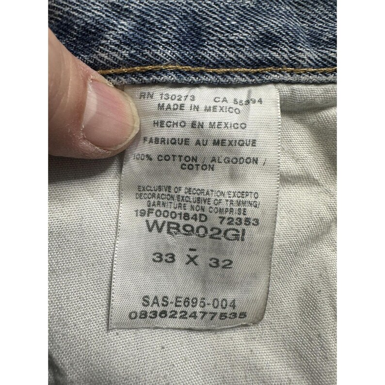 VTG Wrangler Blues WB902GI Jeans Mens 33x32 Blue Denim Light Wash Straight Leg image 2