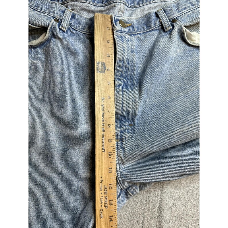 Vaqueros holgados vintage Wrangler 96501SL para hombre, 36 x 30, lavado claro, azul, EE. UU., años 90 imagen 6